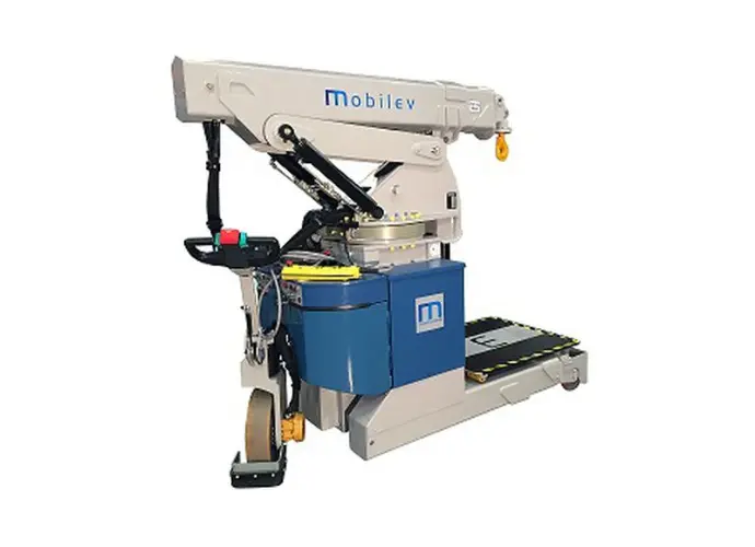 Grue atelier électrique 18° avec plateforme de chargement extensible